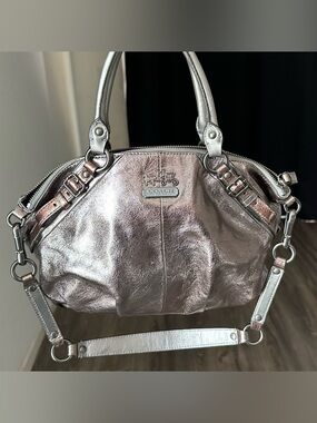 Coach 2010 Madison Sophia Metallic Bronze/Silver Leather Satchel - Authentic